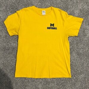 University M Softball Yellow Short-Sleeve Tee